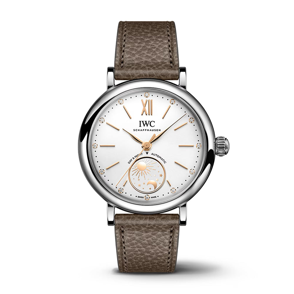 IWC PORTOFINO 自動巻き時計 ホワイト IWC Portofino Auto Day & Night 34 White Steel | King Jewelers