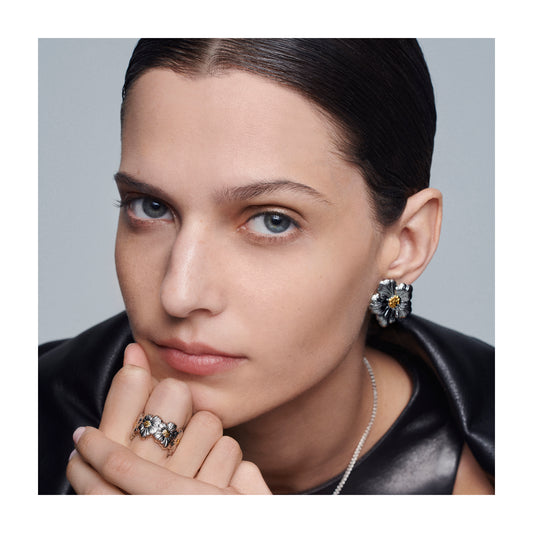Buccellati Blossoms Silver and Vermeil Large Button Earrings