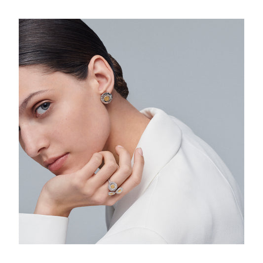 Buccellati Blossoms Daisy Silver and Vermeil Button Earrings