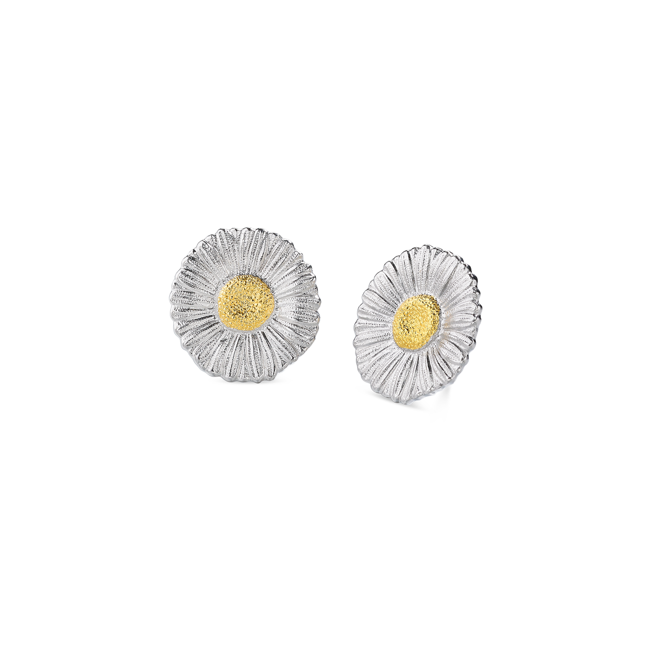 Buccellati Blossoms Daisy Silver and Vermeil Button Earrings