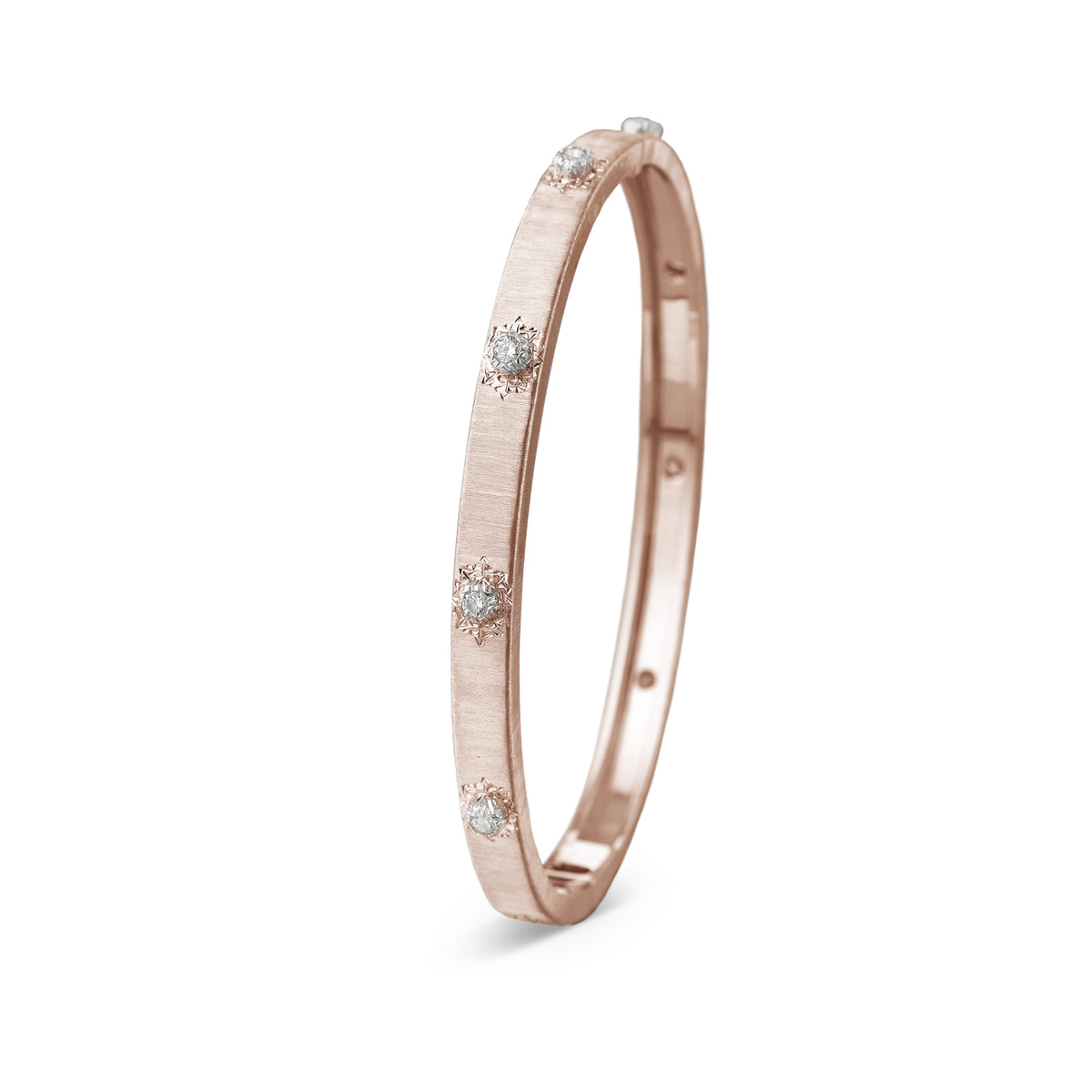Buccellati Macri Classica Bangle Bracelet 18K Rose Gold with Diamonds