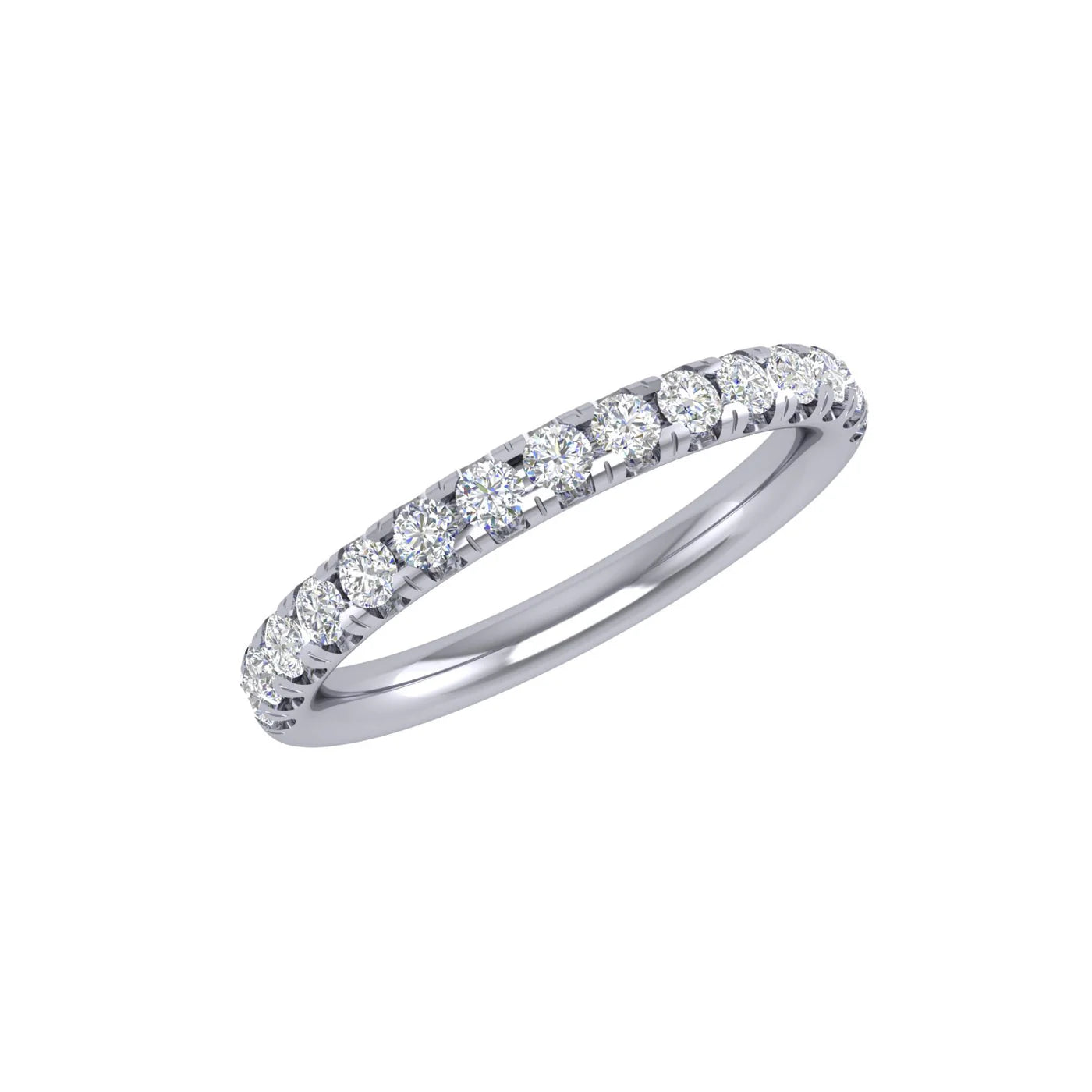 KJ5 14K White Gold 0.25ct Diamond Wedding Band