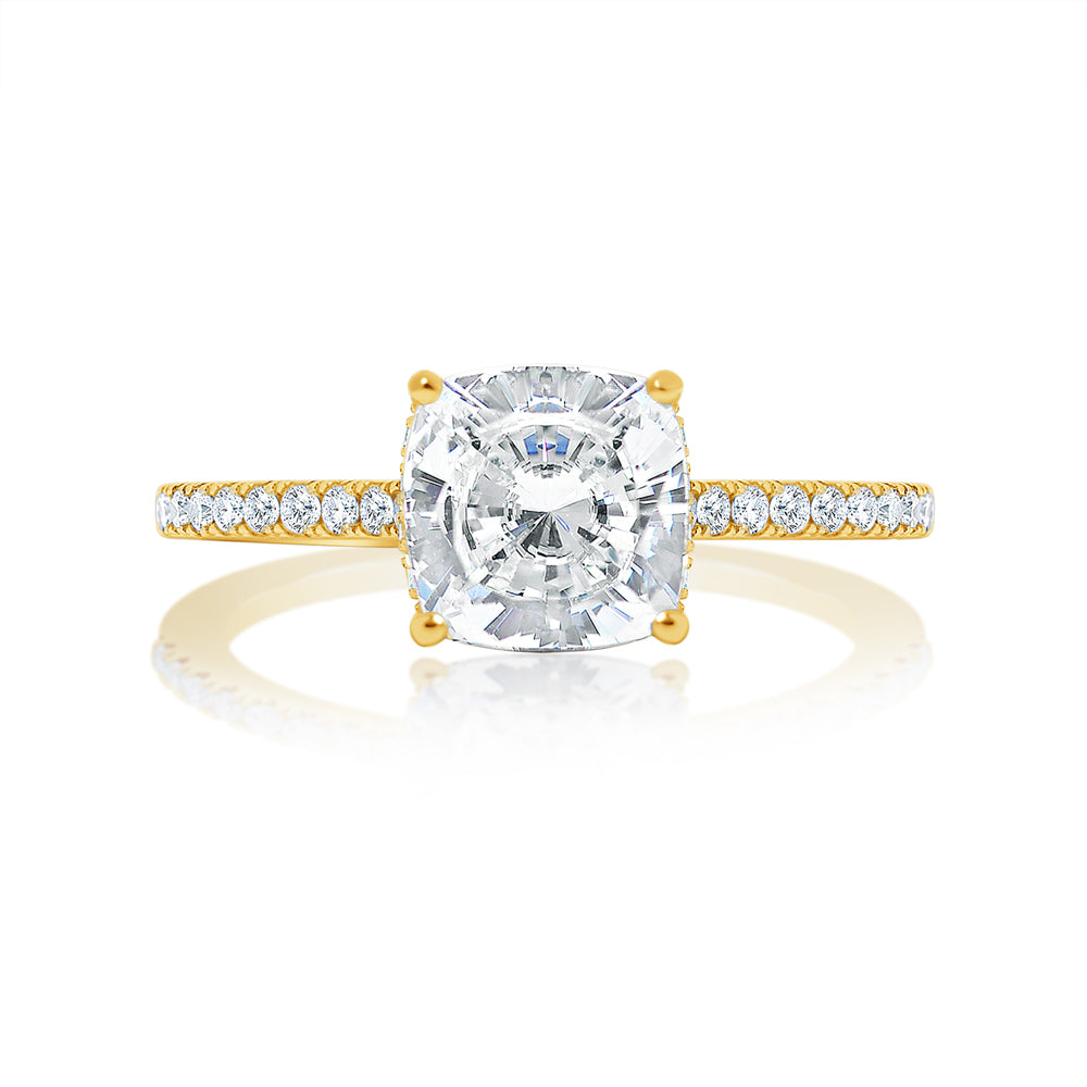 diamond dress rings yellow gold Two Tone Oval Yellow Diamond Ring Bezel Setting 18k (0.45ct. tw.)