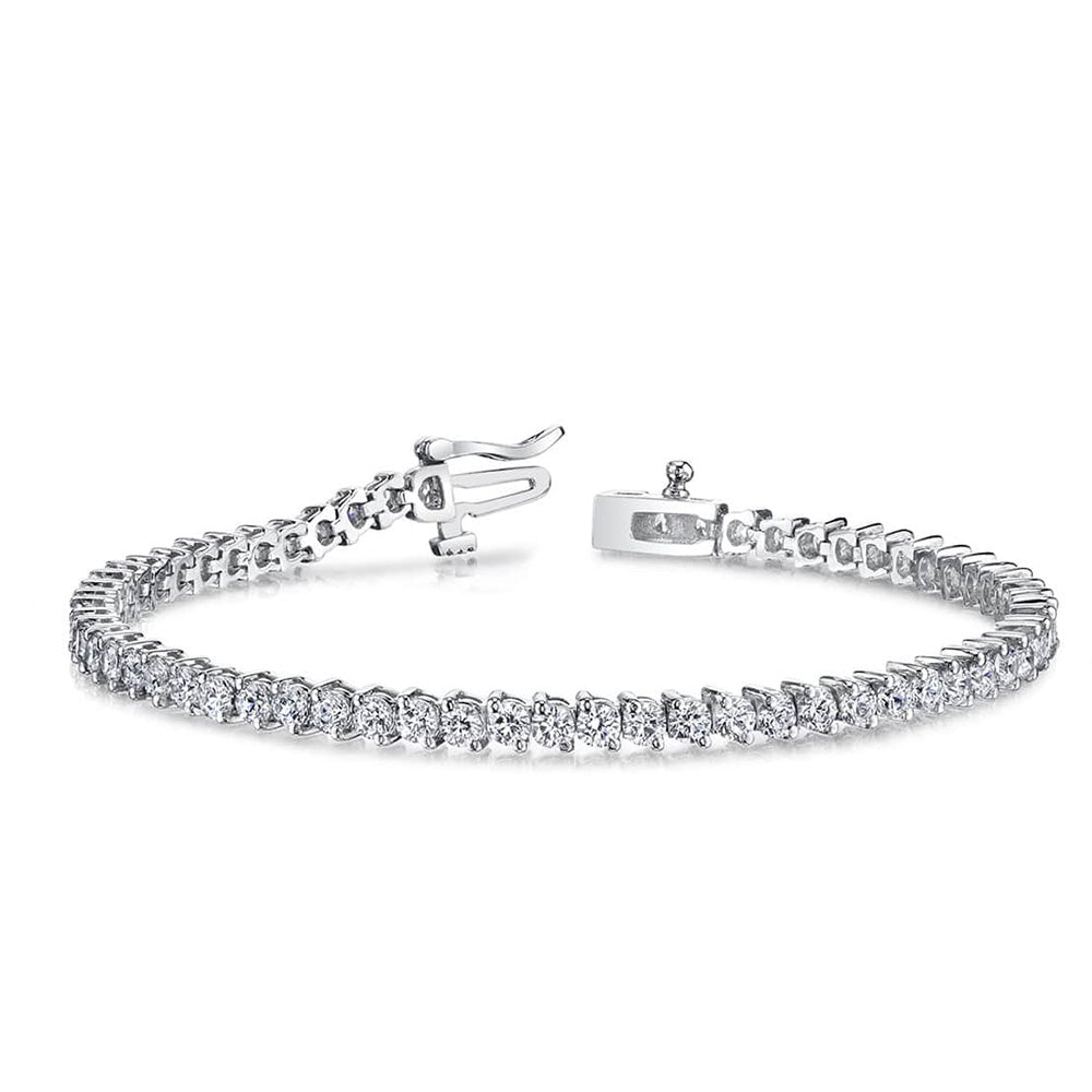 King Jewelers 3.13ct Diamond Tennis Bracelet 14K White Gold