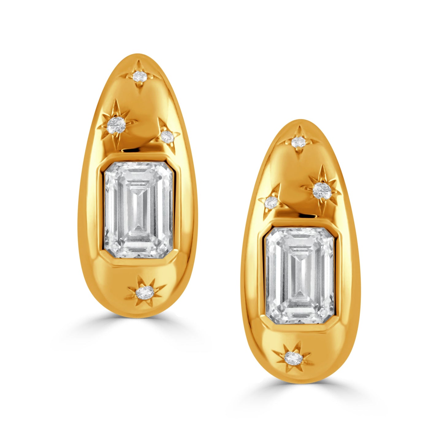 Doves Pouf 18K Yellow Gold Lab-Grown Diamond Earrings