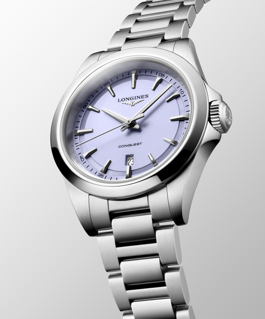 Longines Conquest 30mm Lavender Mauve Dial Bracelet