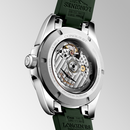 Longines Conquest 38mm Automatic Green Dial Stainless Steel & Rubber Watch