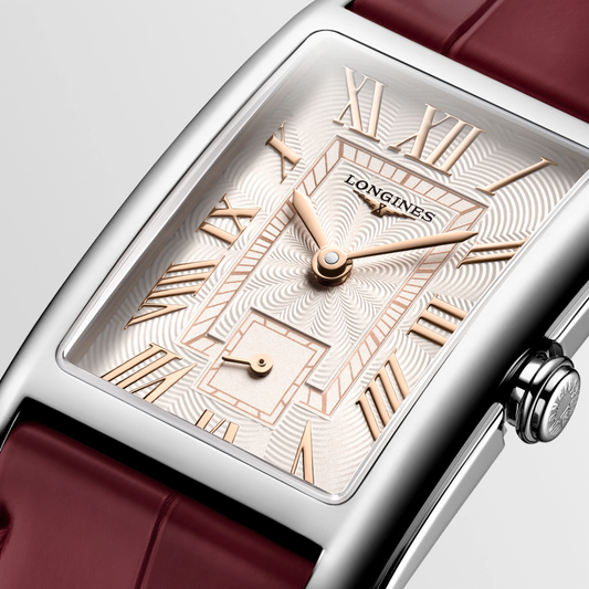 Longines DolceVita 37mm Ivory Rose Dial Leather Strap
