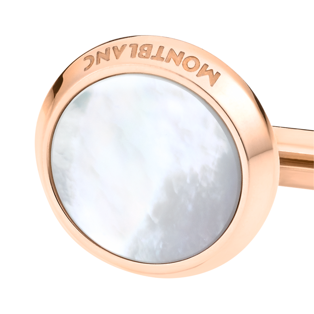 Montblanc Meisterstuck Rose Gold PVD Mother-of-Pearl Cufflinks