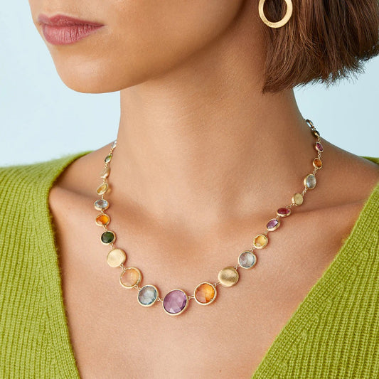 Marco Bicego Jaipur Color Graduated Gemstone Collar Necklace