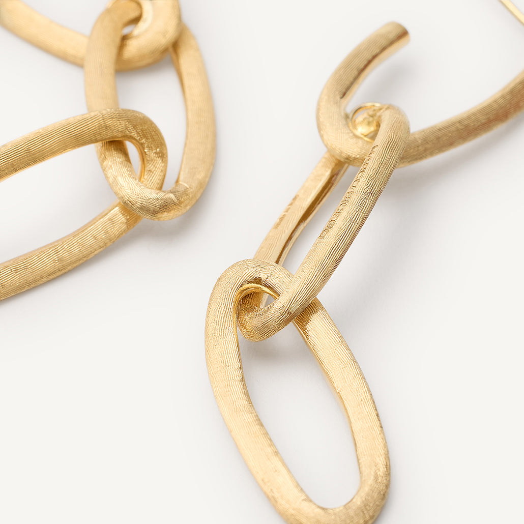 Marco Bicego Jaipur 18K Yellow Gold Oval Triple Link Earrings