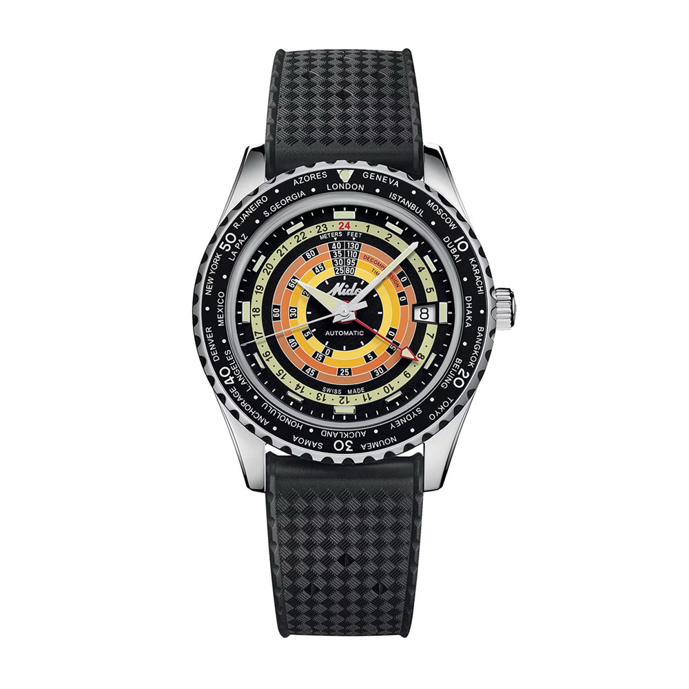 Mido Ocean Star Decompression Worldtimer Black | King Jewelers
