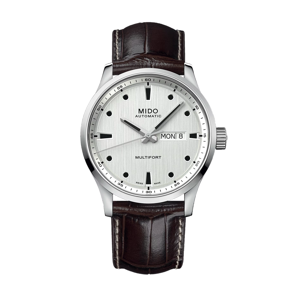 Mido Multifort M Silver Dial Leather Strap | King Jewelers