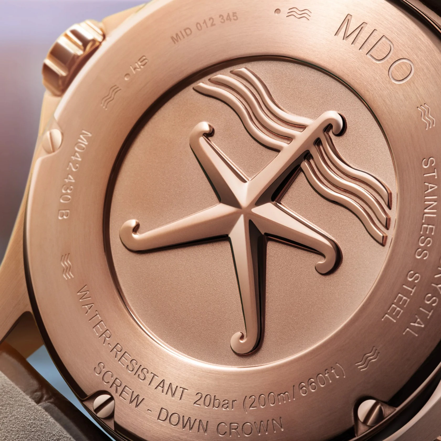 Mido Ocean Star 200C 42.5mm Green Dial Rose Gold PVD Watch