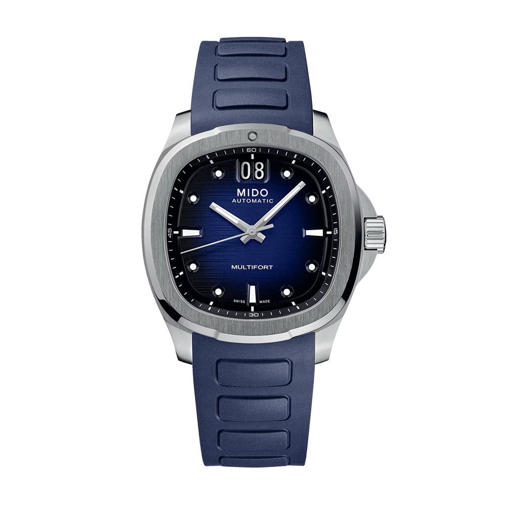 Mido Multifort TV Big Date Blue Rubber Strap | King Jewelers
