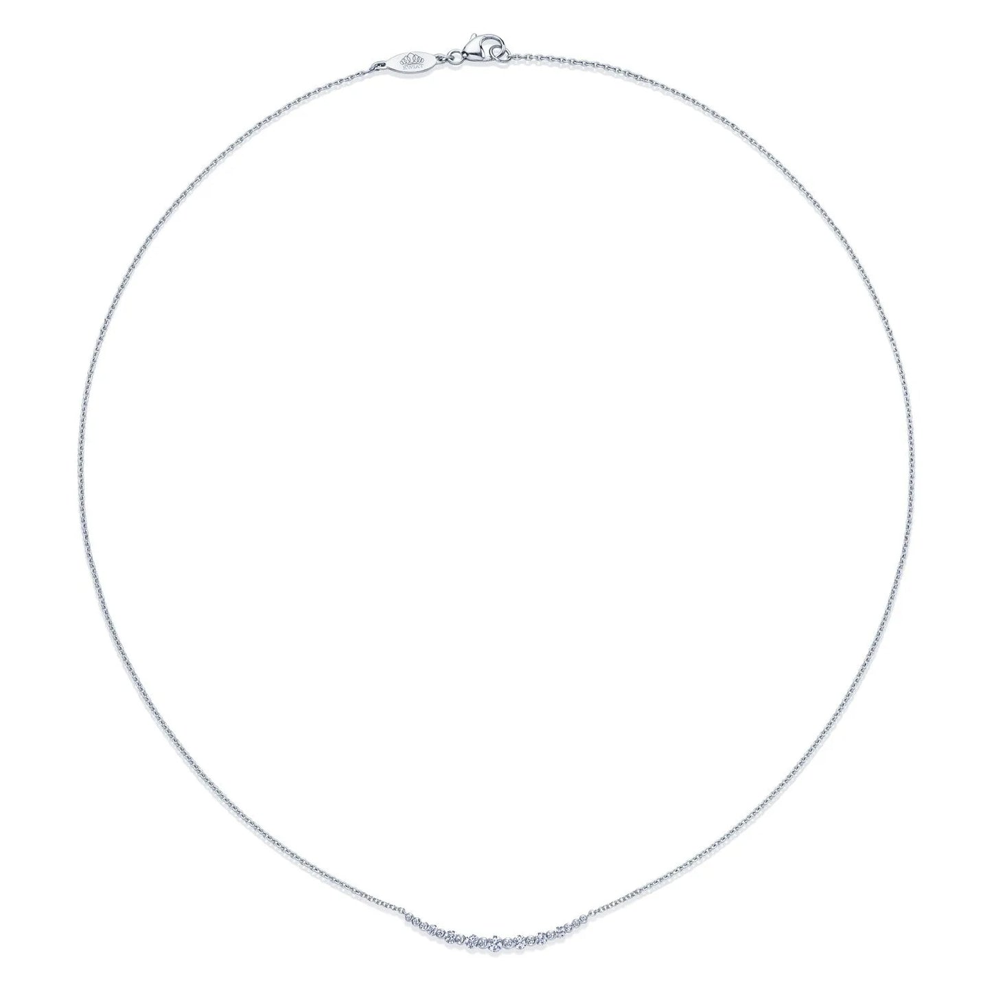 Kwiat Lyric Curved Bar Necklace with Diamonds in 18K White Gold