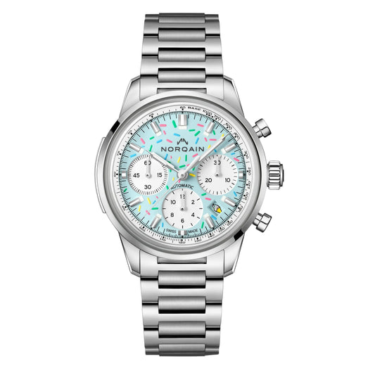 NORQAIN Freedom 60 Chrono Sprinkles Blue Dial Stainless Steel