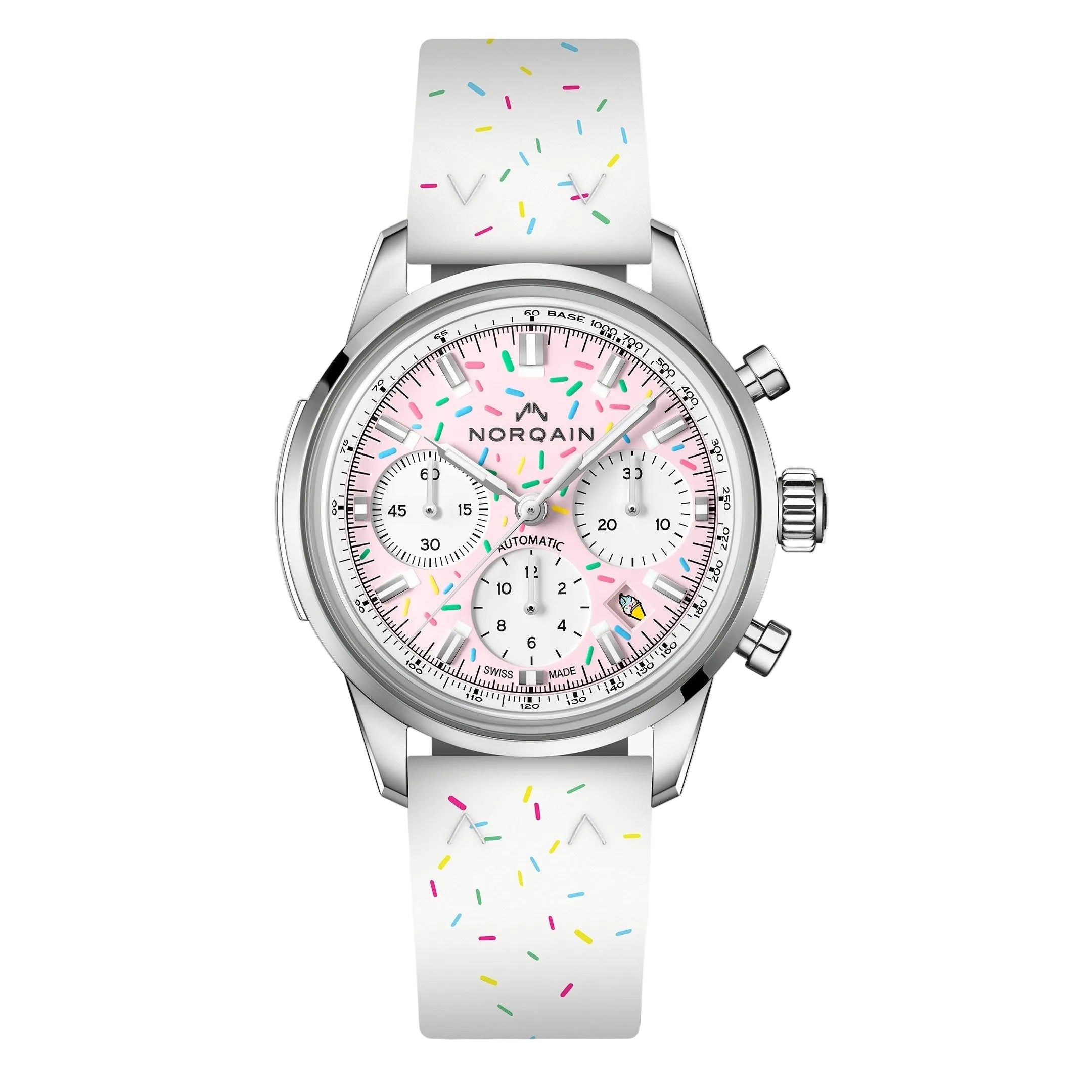 NORQAIN Freedom 60 Chrono Sprinkles Pink Rubber | King Jewelers