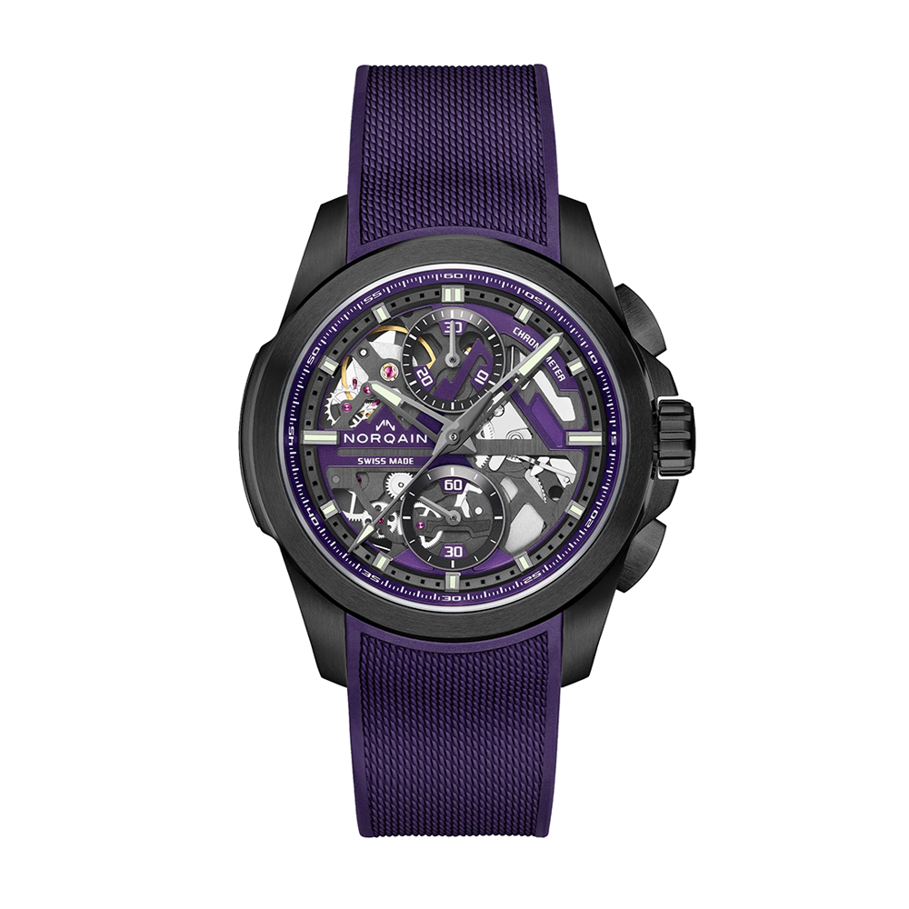NORQAIN Independence Skeleton Chrono Purple | King Jewelers