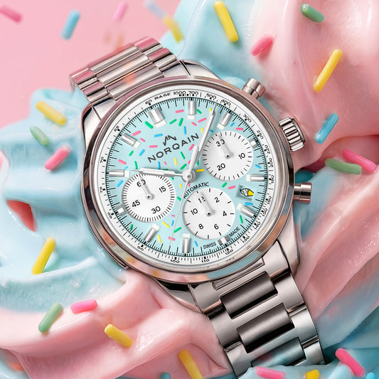 NORQAIN Freedom 60 Chrono Sprinkles Blue Dial Stainless Steel - View 2
