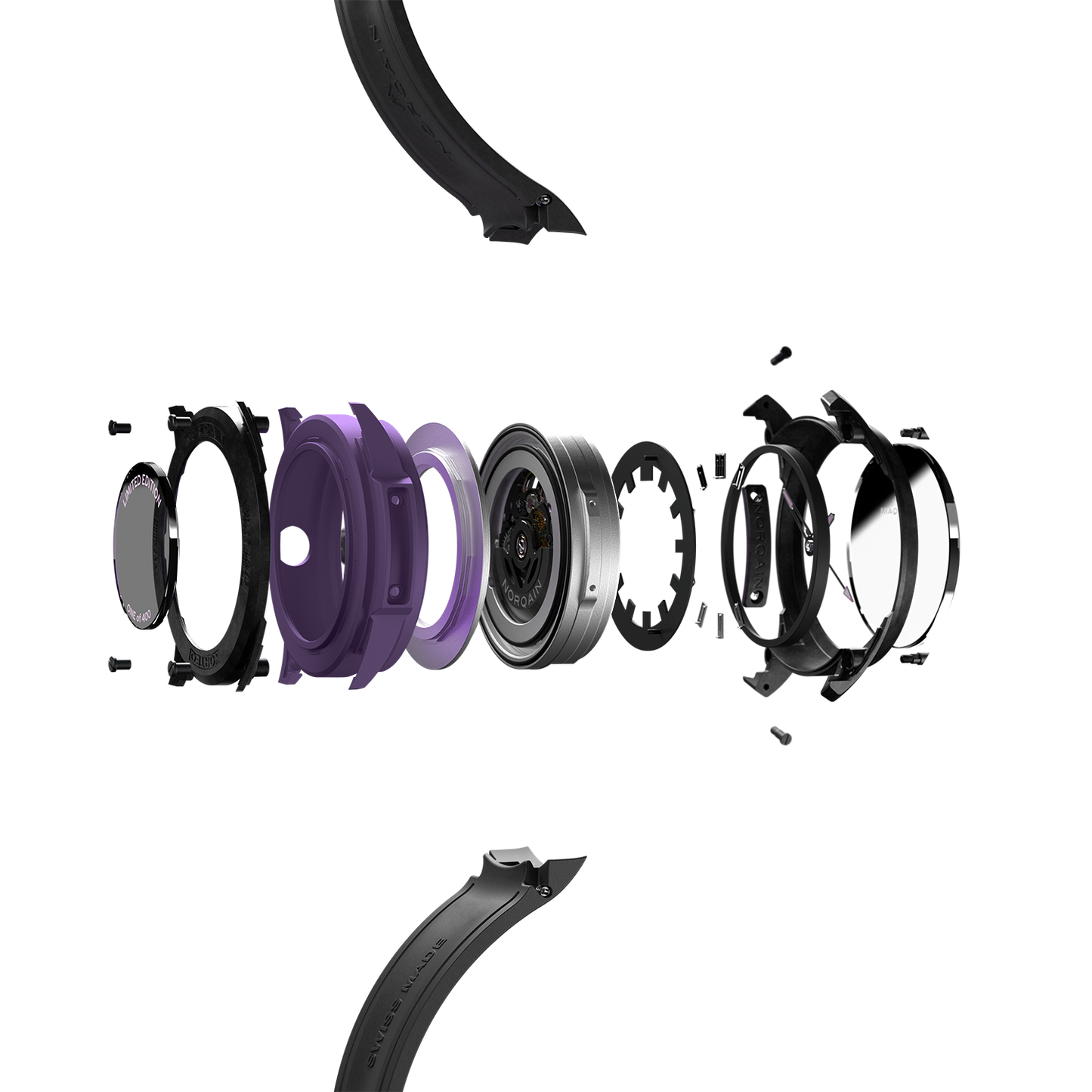 NORQAIN Wild ONE Skeleton 42mm Purple Limited Edition