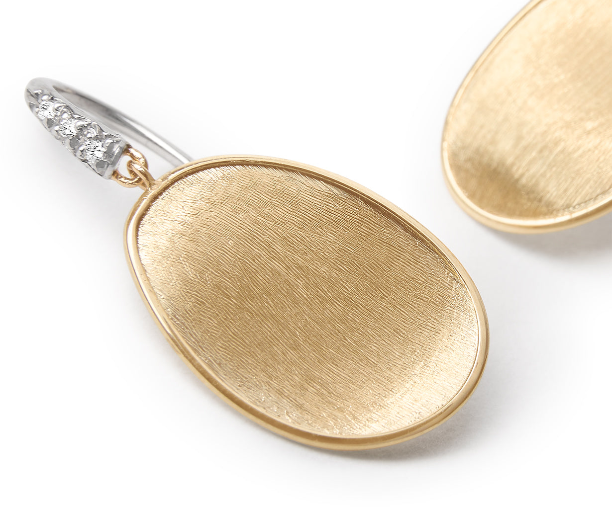 Marco Bicego Lunaria Small Petal Drop Earrings with Diamonds