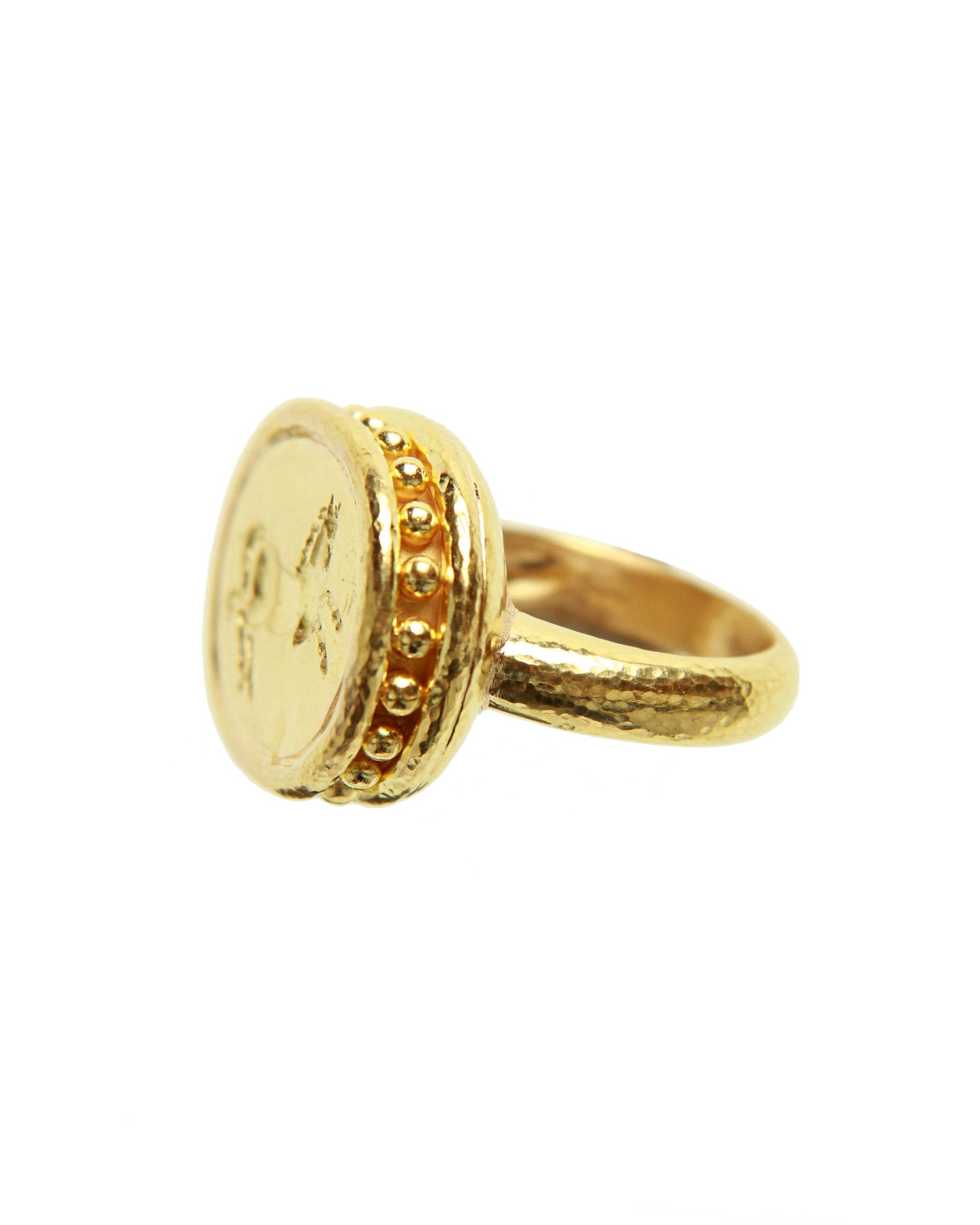 Elizabeth Locke Rearing Horse Ring 19K Yellow Gold