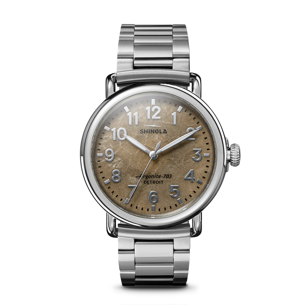 SIMONELLI製 サルドニクス ブローチ Shinola Runwell 41mm Petoskey Dial Steel | King Jewelers