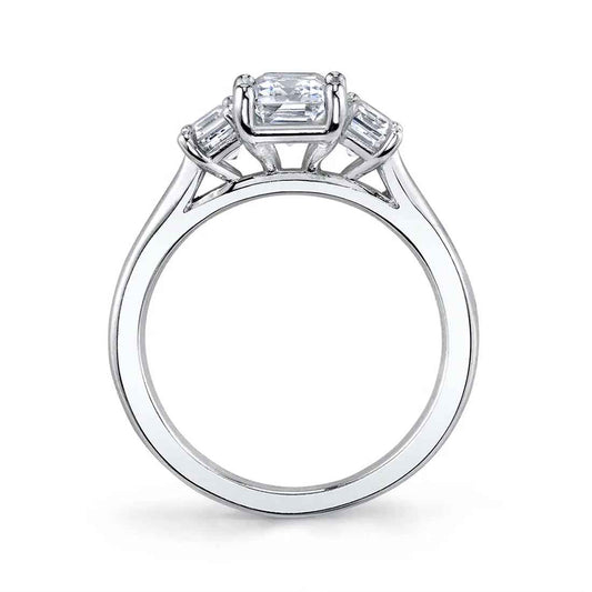 Sylvie Gigi 18K White Gold Three Stone Engagement Ring Mounting
