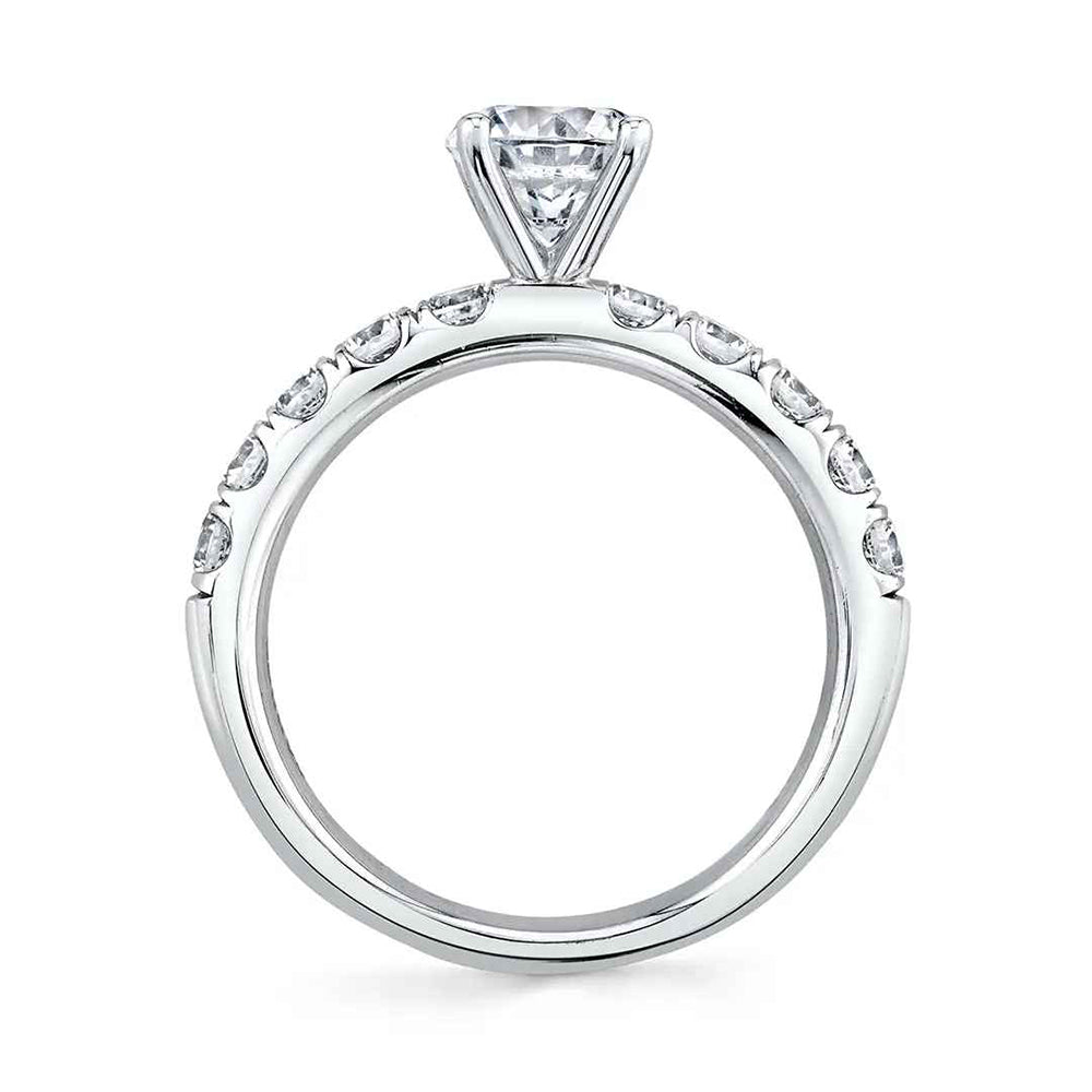 Sylvie Octavie 18K White Gold Round Engagement Ring Mounting