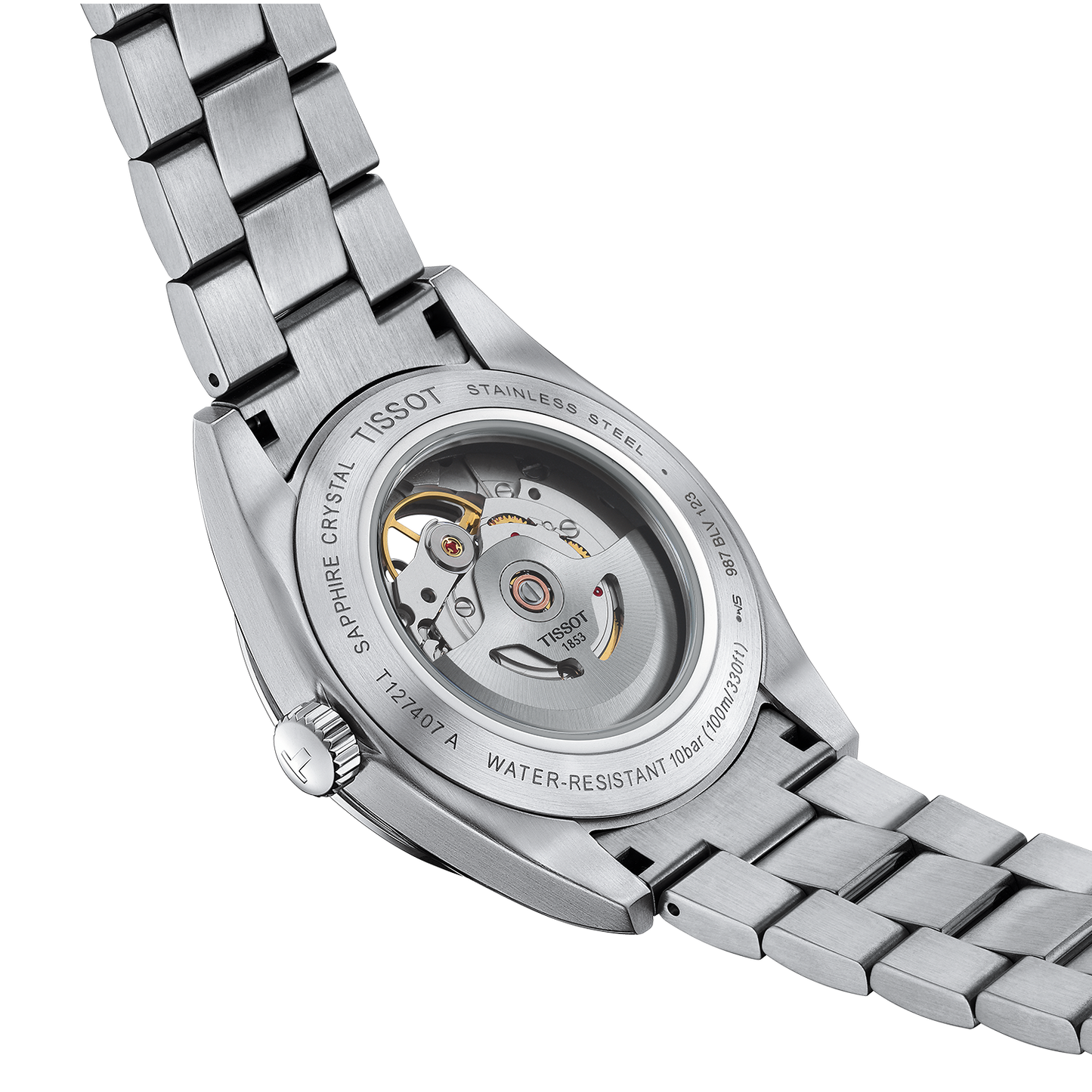 Tissot Gentleman Open Heart 40mm Silver Dial Stainless Steel