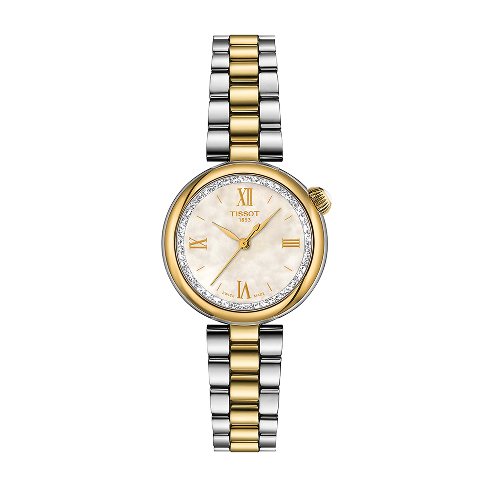 Tissot Desir Mother of Pearl Dial Gold Steel | King Jewelers