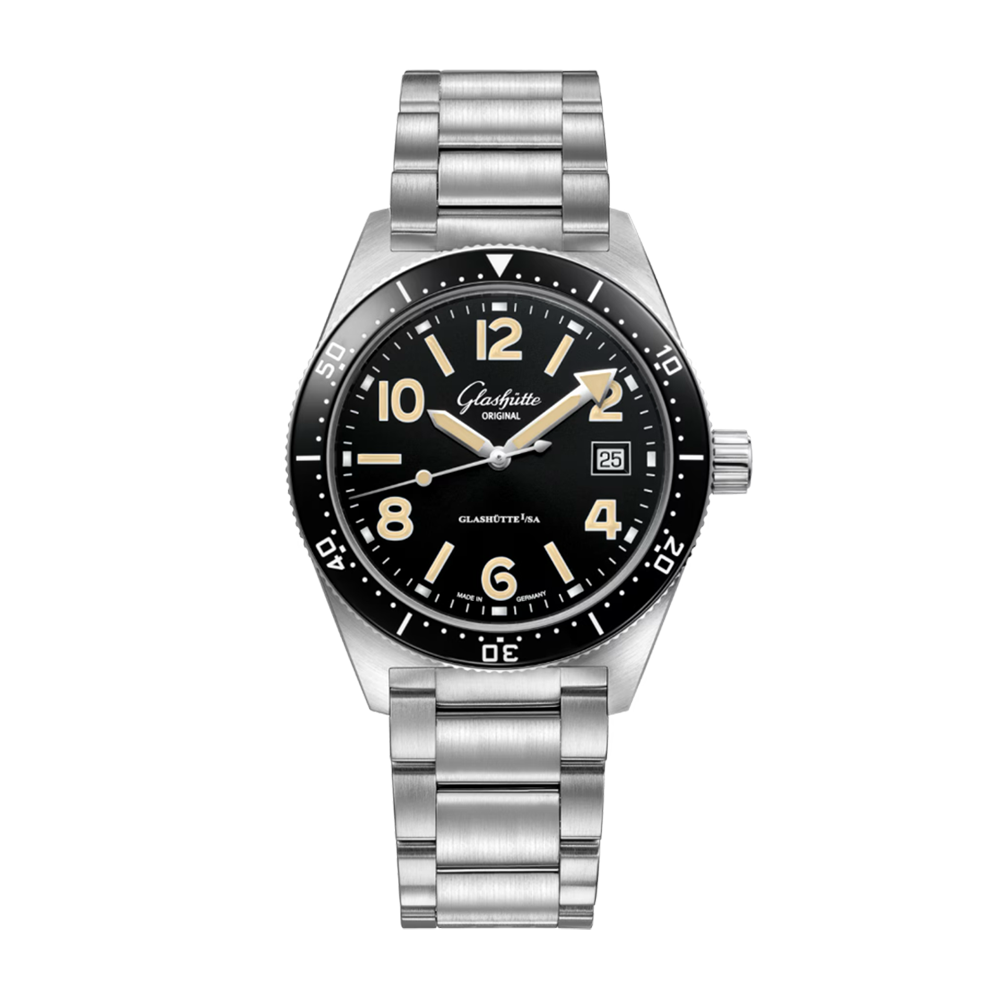 Glashütte Original SeaQ Black Dial Stainless Steel Bracelet