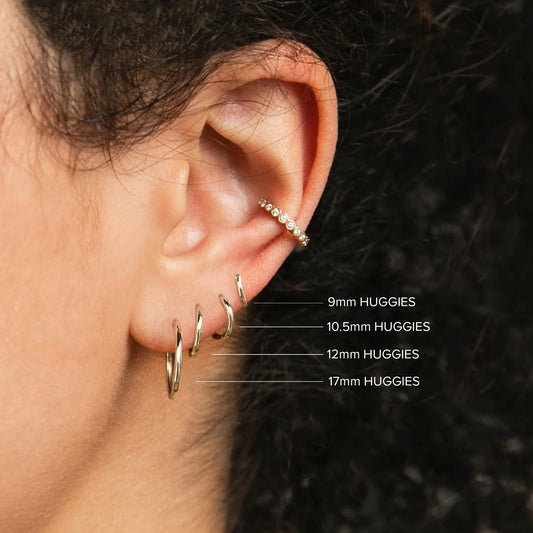 Zoe Chicco Two Tone Reversible 12mm Huggie Hoop Earrings