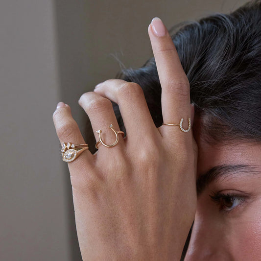 Zoe Chicco 14K Yellow Gold Graduating Marquise & Prong Diamond Fan Ring