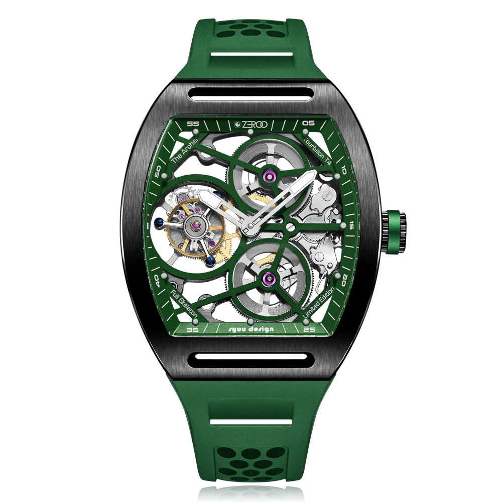 Zeroo Time T4 Archer Tourbillon Black and Green | King Jewelers