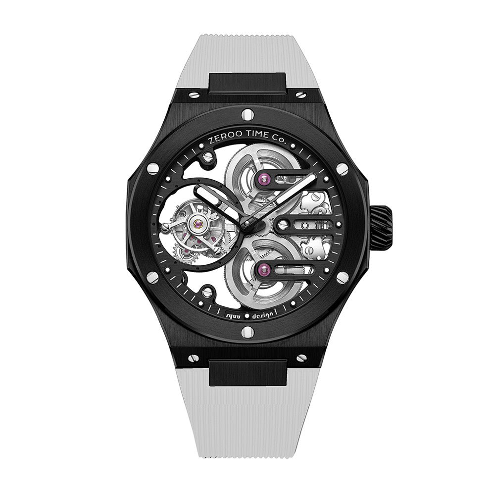 Zeroo Time T8 Orion Tourbillon Black and White | King Jewelers