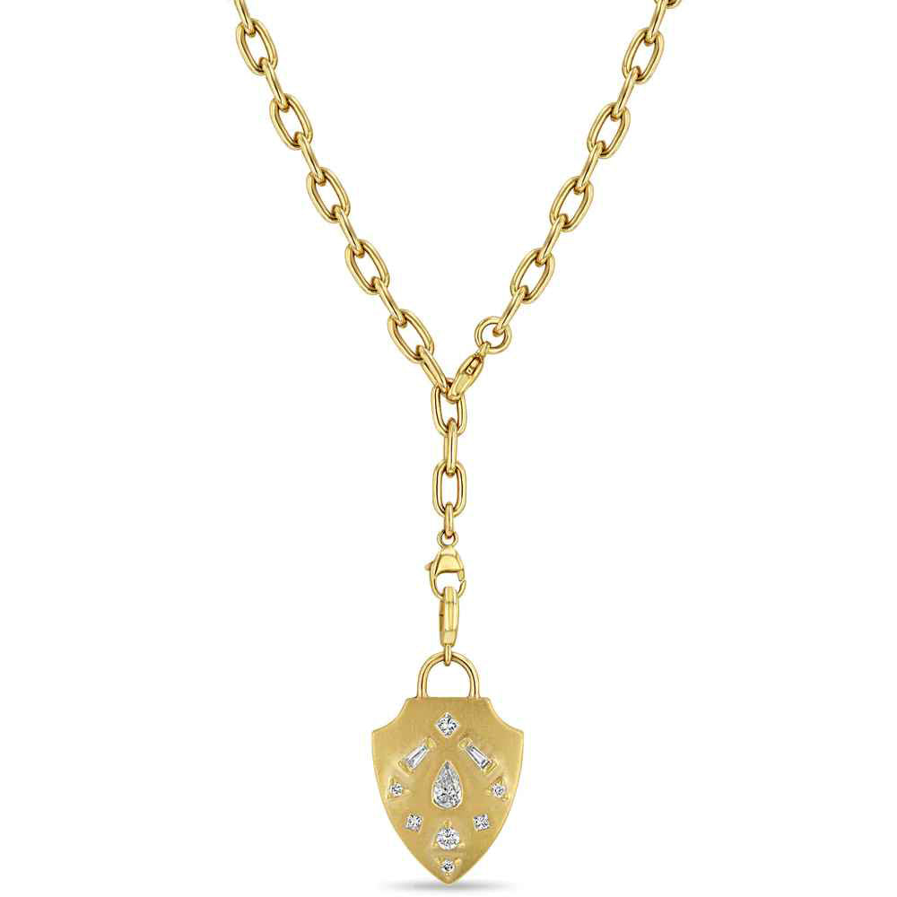 Zoe Chicco Diamond Mosaic Shield Pendant | King Jewelers