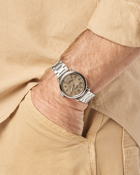 Shinola Runwell 41mm Petoskey Stone Dial Stainless Steel Bracelet Watch