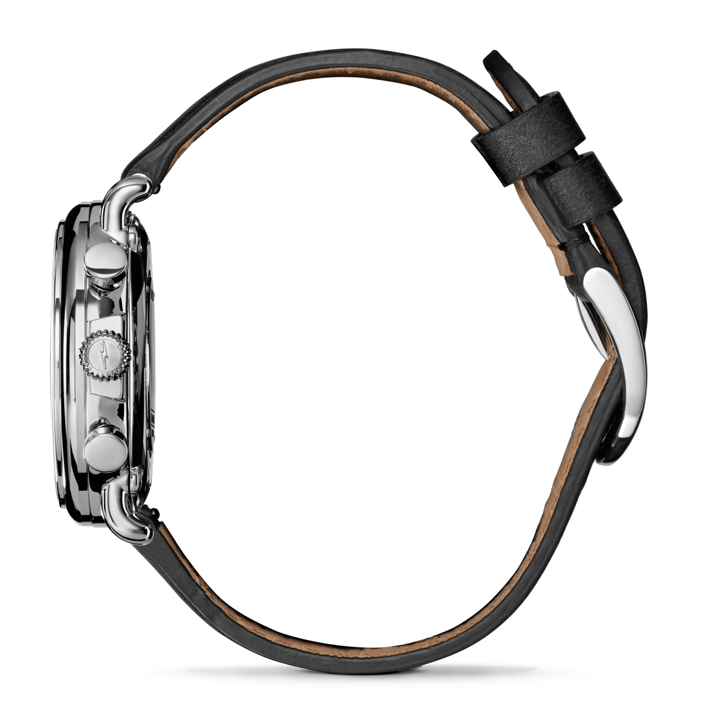 Shinola Runwell Chronograph 37mm Black Dial Leather Strap Watch