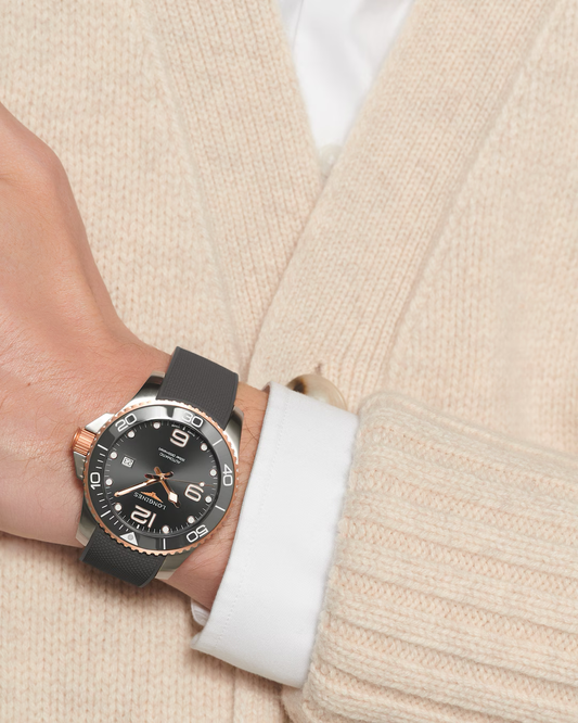 Longines HydroConquest 43mm Sunray Grey Rubber Watch