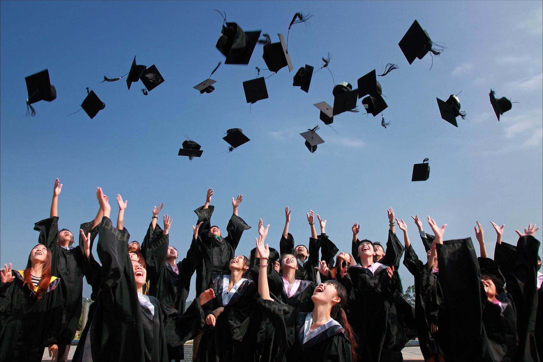 Students celebrating their graduation