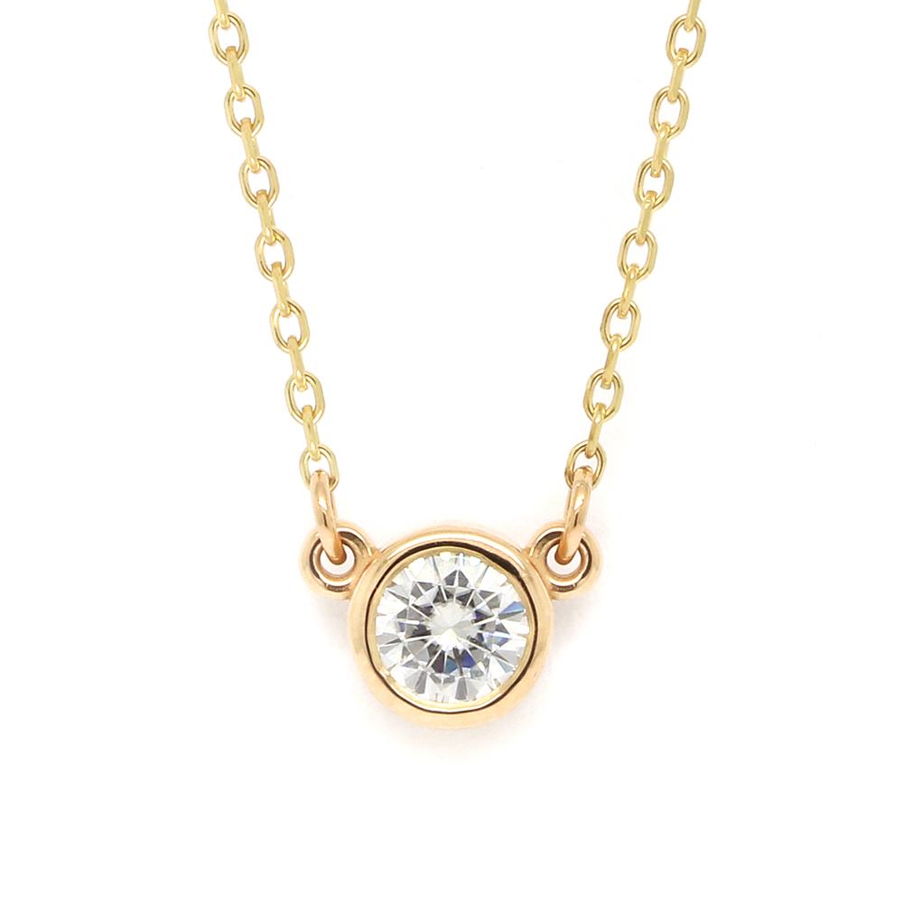 Ella Rose 0.25ct Bezel Set Moissanite Necklace | King Jewelers