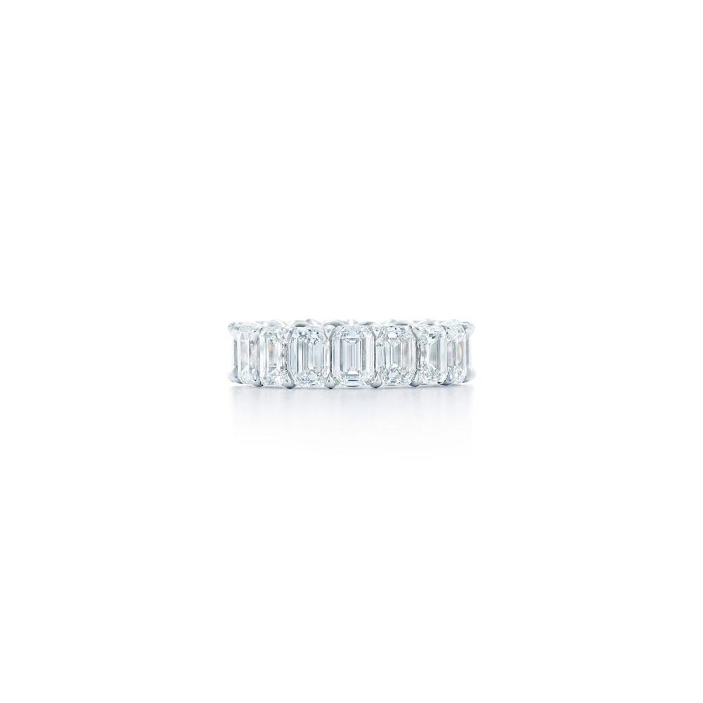 Kwiat  Wide Eternity Wedding Ring with Mixed Shape Diamonds in Platinum -  Kwiat