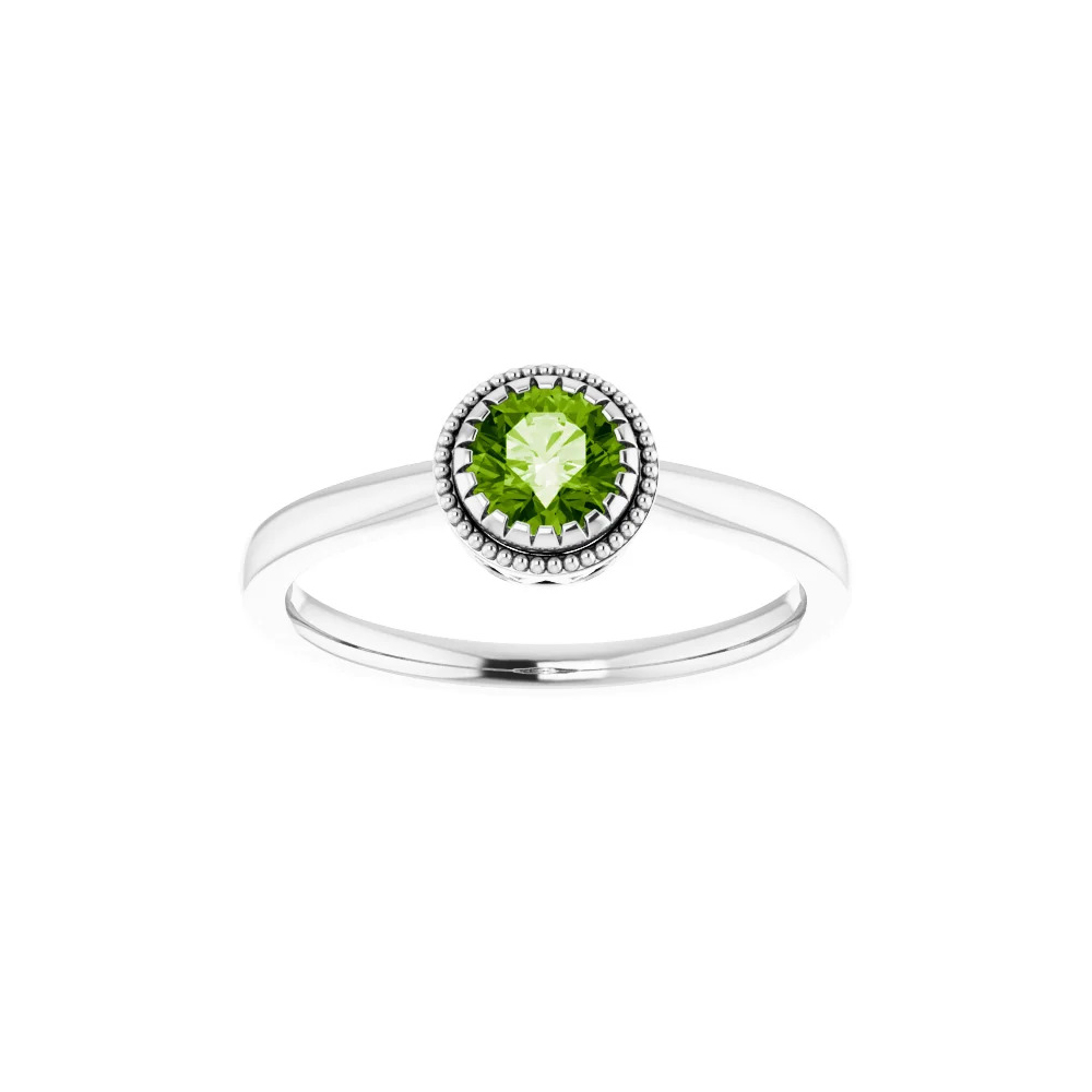 King Jewelers Bezel Set August Birthstone Ring