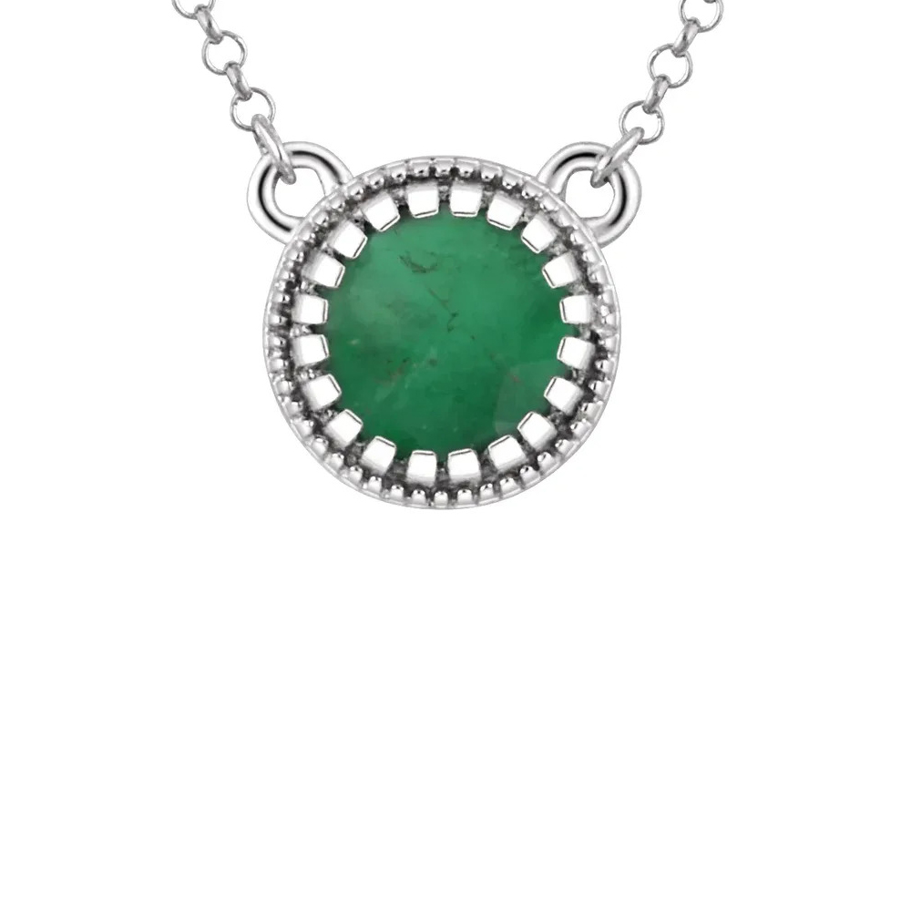 King Jewelers Bezel Set May Birthstone Pendant