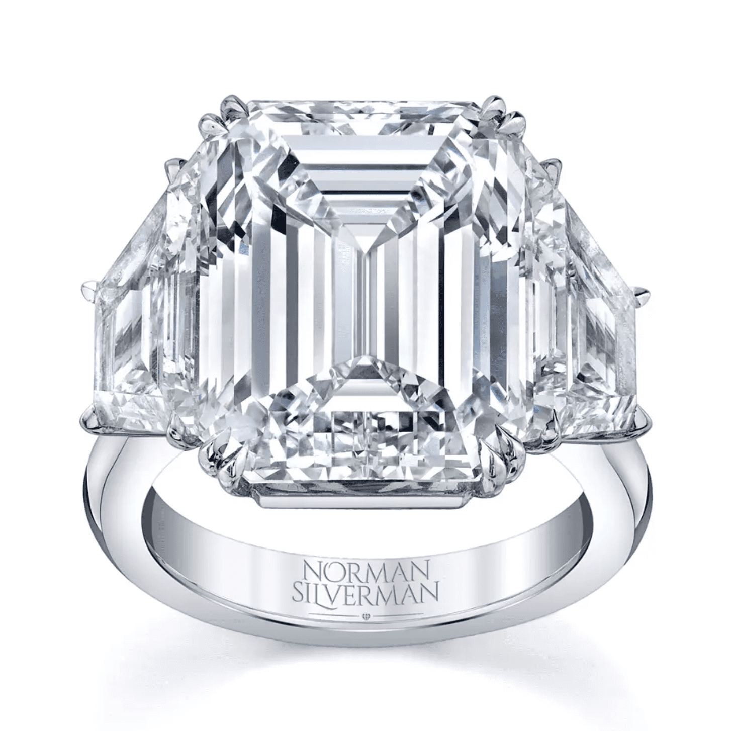 Norman Silverman Emerald Cut Engagement Ring