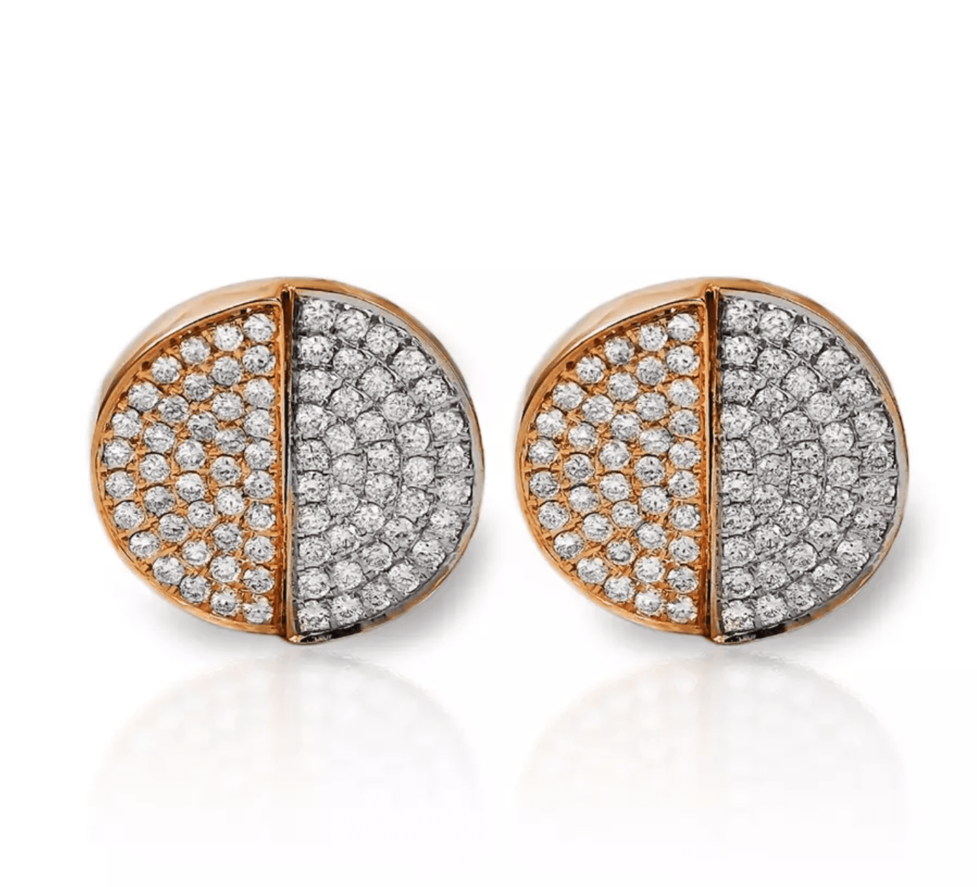 King Jewelers Round Diamond Cufflinks