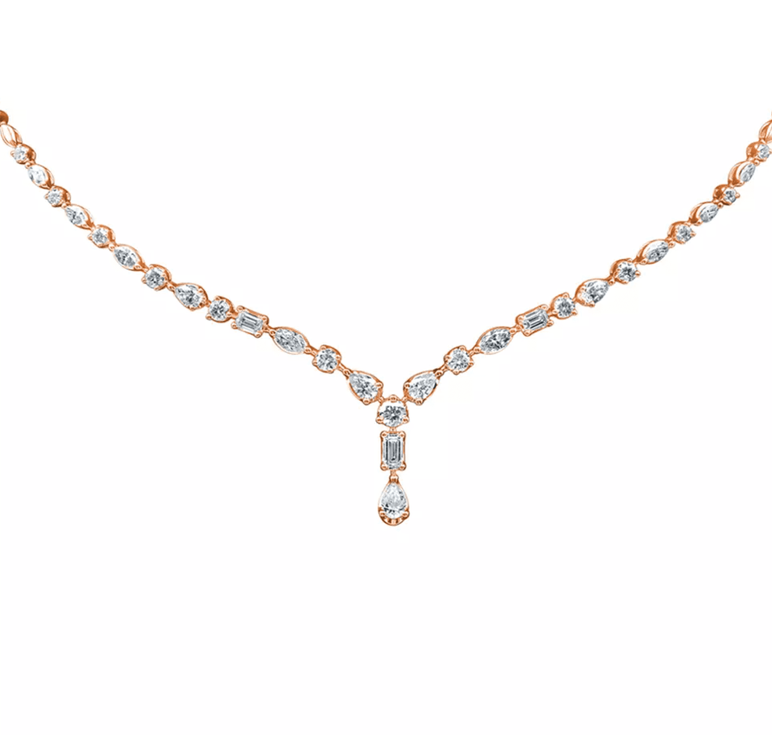 King Jewelers Mixed Shape Diamond Necklace