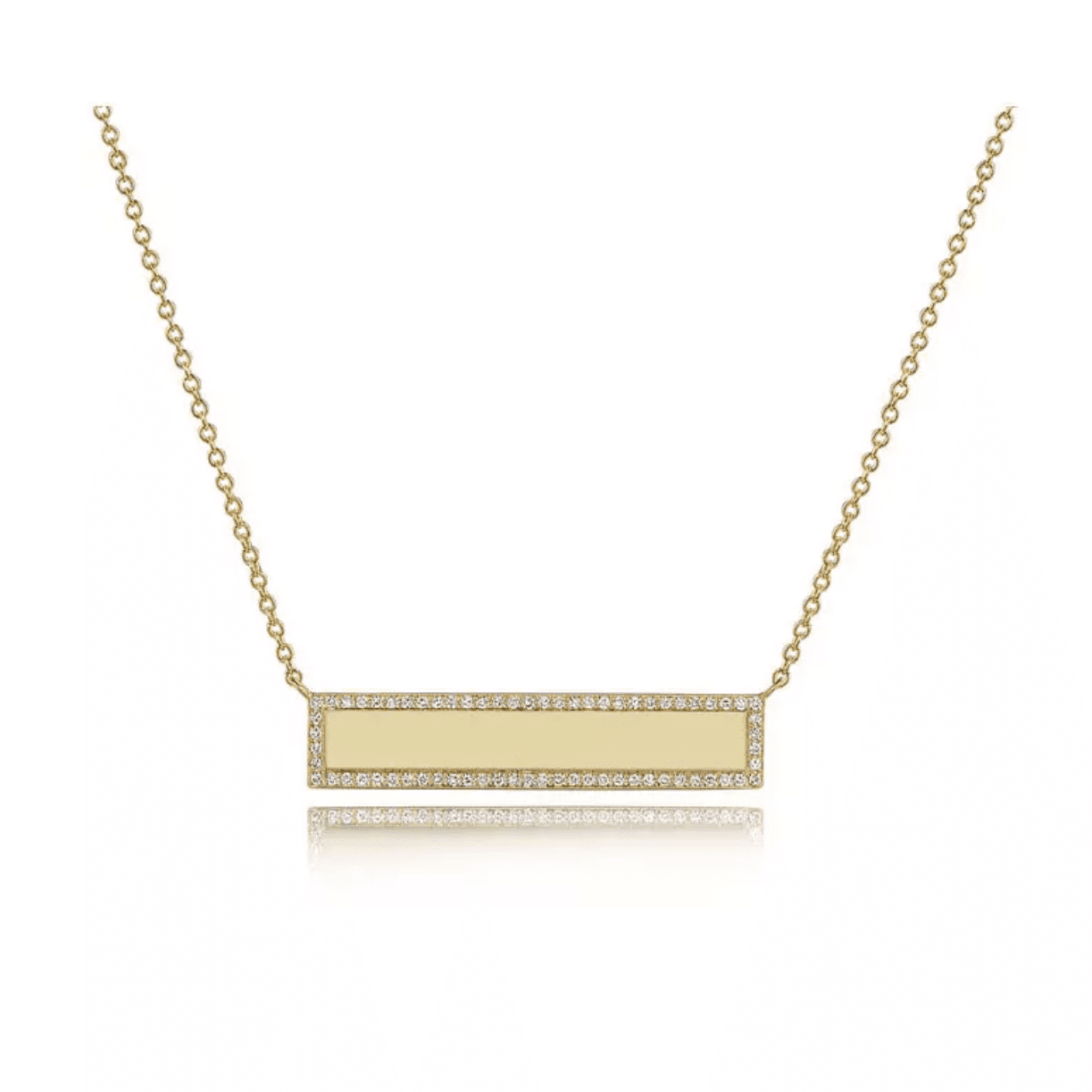 Diamond Engravable Bar Necklace by King Jewelers